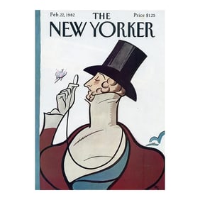 1982, New Yorker Magazine Cover, February 22 (Rea Irvin), Original Vintage Cover, New York City