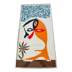 Mid Century Framed Abstract Serigraph Signed Allen Bjorkman