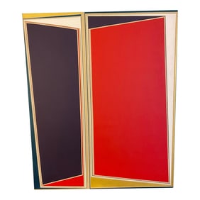 Vintage Hard Edge Painting by Margaret Pomfret