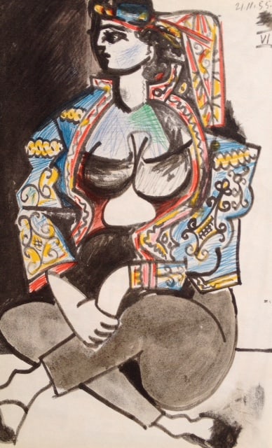 Picasso Sketchbook Carnet de la Californie Print # 6 dated 21 /11/1955 (1 of 1)