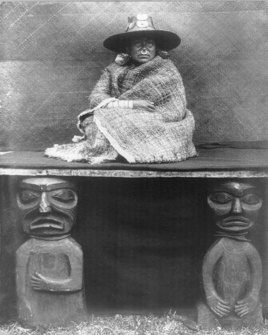 1910, THE CHIEFS DAUGHER; KWAKIUTL TRIBE: Title: 1910, THE CHIEFS DAUGHER; KWAKIUTL TRIBE Description: || UNITED STATES SHIPPING ONLY! || This lot is a Dye Based Photolithograph and is a restoration print, produced 'after' the original photog