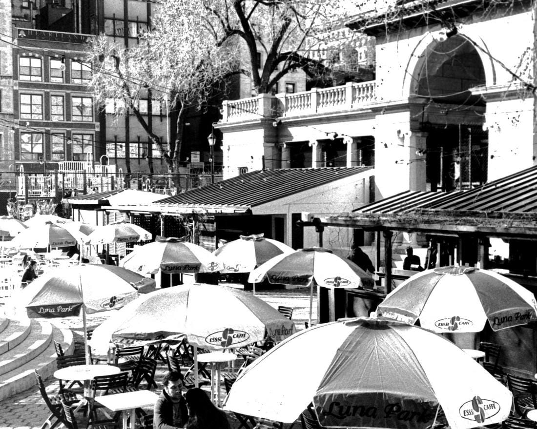 UMBRELLAS OF UNION SQUARE, (NYC): Title: UMBRELLAS OF UNION SQUARE, (NYC) Description: || UNITED STATES SHIPPING ONLY! || This lot is a Dye Based Photolithograph and is a restoration print, produced 'after' the original photograph. Ra