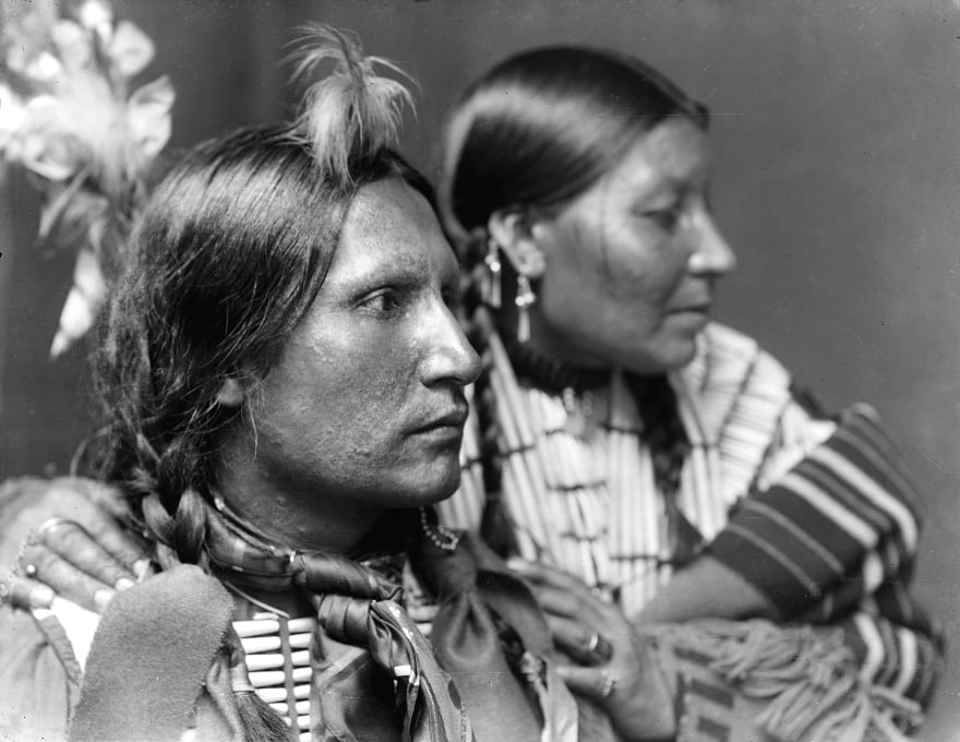 1900, AMERICAN HORSE AND WIFE; (1 of 1)