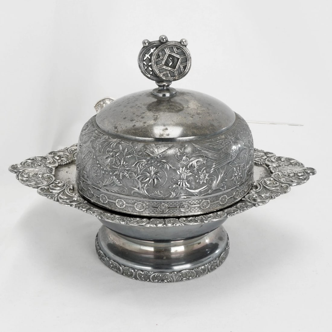Silverplate Butter Dish Hamilton Mfg c 1880 (1 of 18)