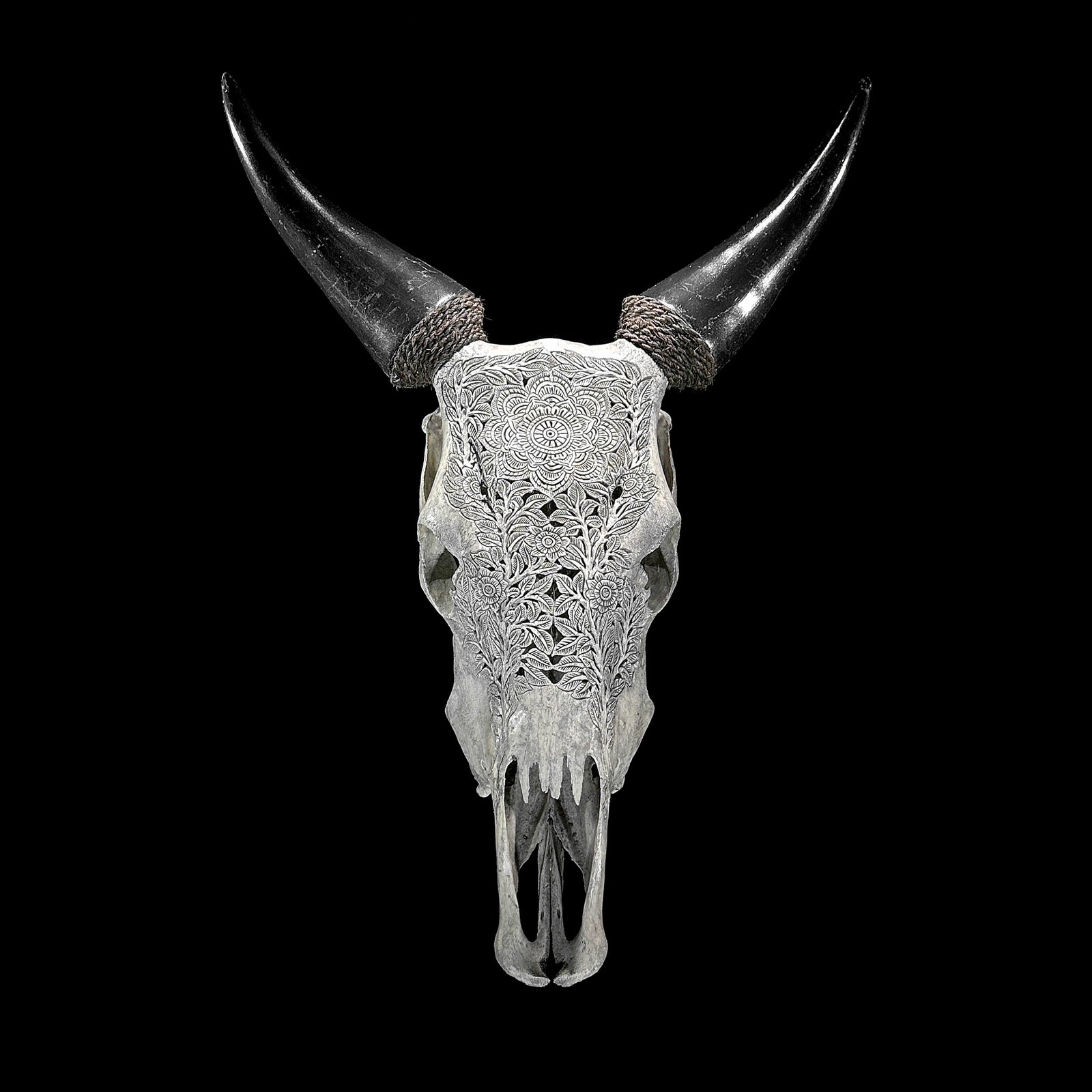 Grey cow skull - Flower mandala motif (1 of 10)