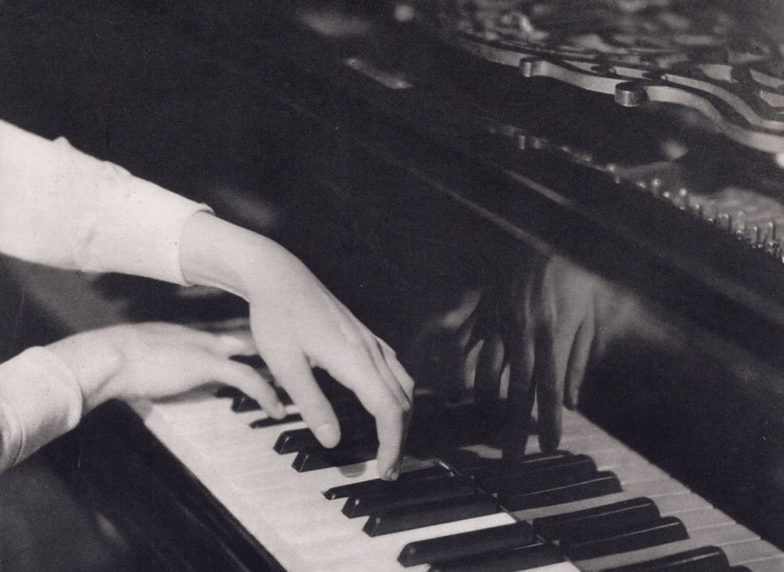 LAURE ALBIN-GUILLOT - Playing Piano, c. 1930s: Title: LAURE ALBIN-GUILLOT - Playing Piano, c. 1930s Description: Artist: LAURE ALBIN-GUILLOT Print Title: Playing Piano, c. 1930s Medium: Rare, Sheet-fed Gravure Printing Date: 1930's Printed in Fran