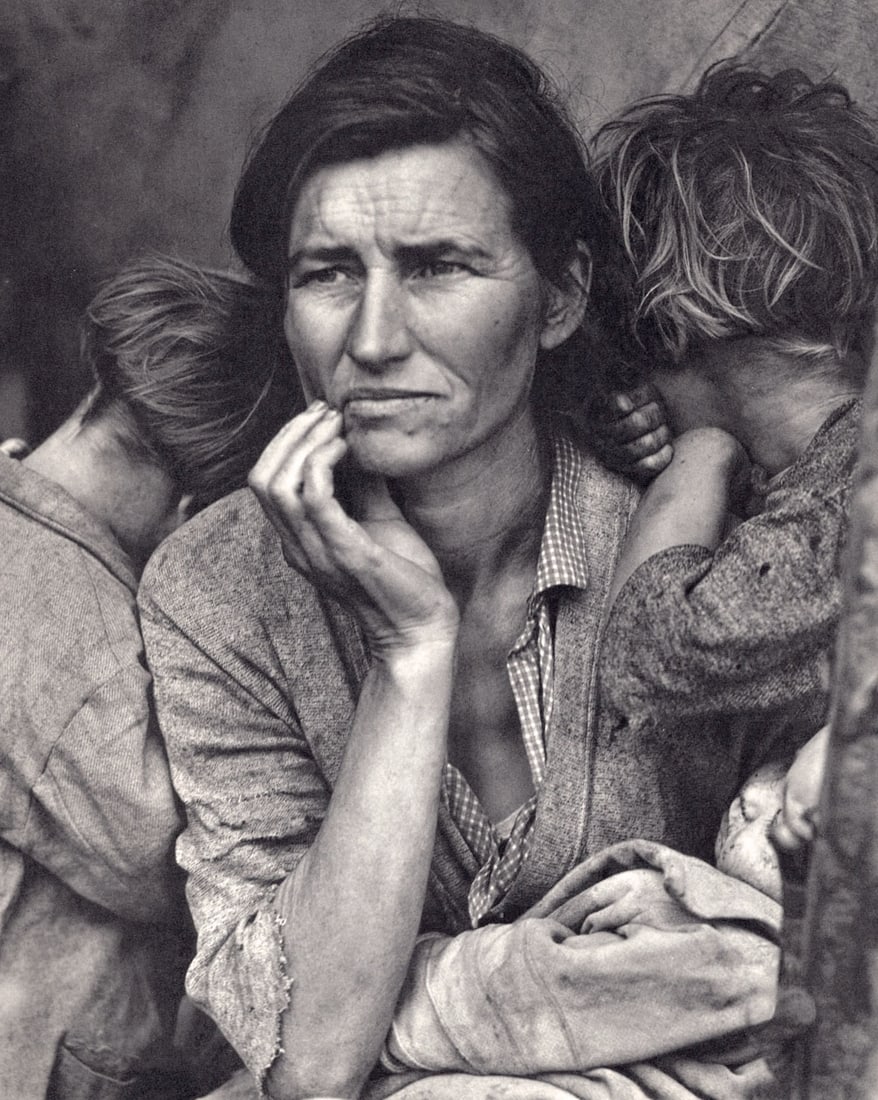 DOROTHEA LANGE - Migrant Mother, c.1936: Title: DOROTHEA LANGE - Migrant Mother, c.1936 Description: Artist: DOROTHEA LANGE Print Title: Migrant Mother, c.1936 Printing Date: 1960s Medium: Rare, Sheet-fed photogravure Printed in: Switzerland