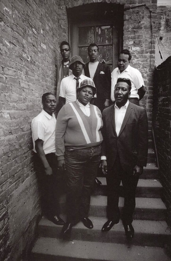 JIM MARSHALL - Muddy Waters, James Cotton, Otis Spann , Willie Mae Thornton,et al, SF, 1965: Title: JIM MARSHALL - Muddy Waters, James Cotton, Otis Spann , Willie Mae Thornton,et al, SF, 1965 Description: Artist: JIM MARSHALL Print Title: Muddy Waters, James Cotton, Otis Spann , Willie Mae Th