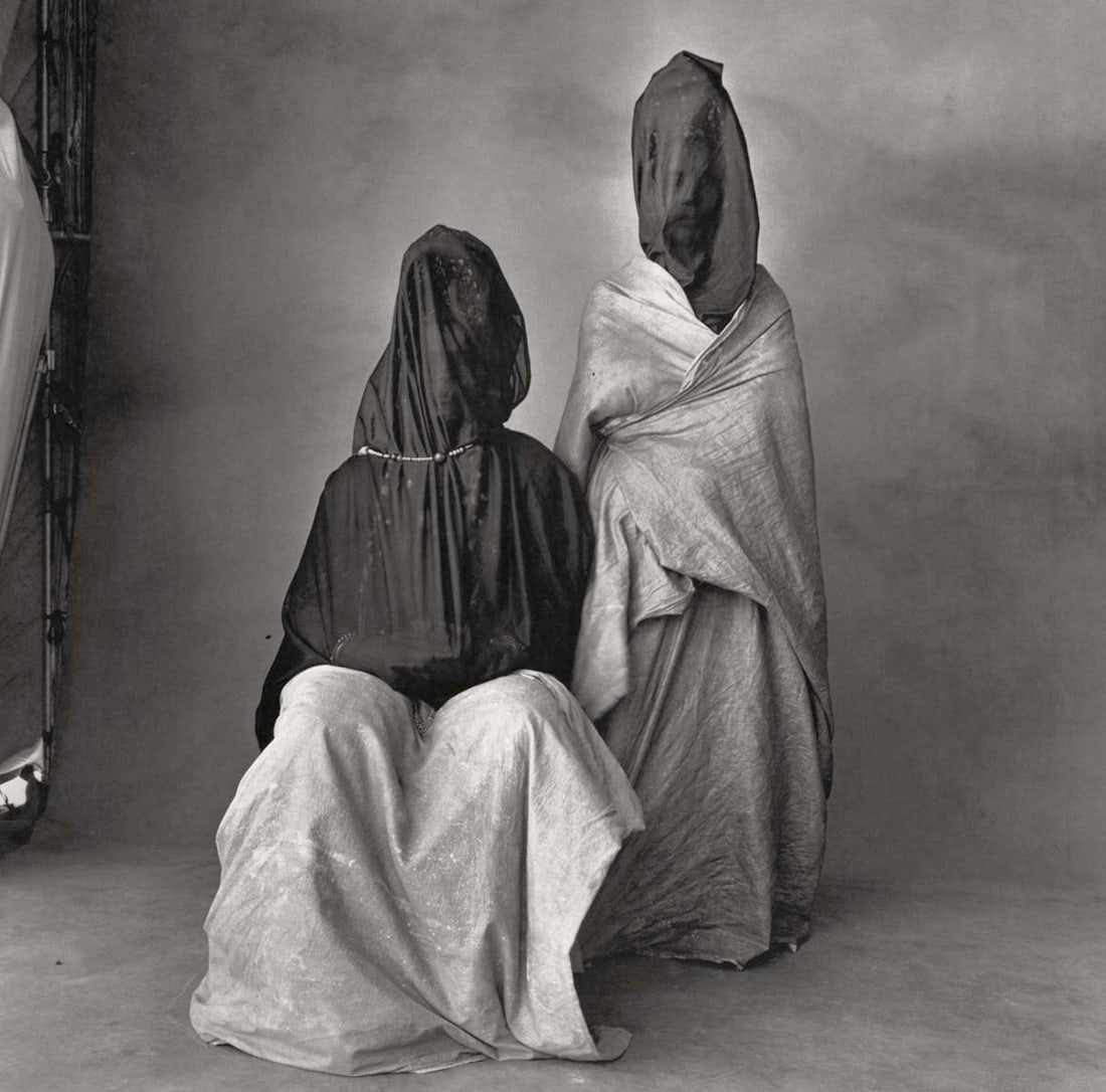 IRVING PENN - Two Guedras, Morocco, 1971: Title: IRVING PENN - Two Guedras, Morocco, 1971 Description: Artist: IRVING PENN Print Title: Two Guedras, Morocco, 1971 Medium: Quad-tone Print Printed 1990’s in the US Image size (inches) appr