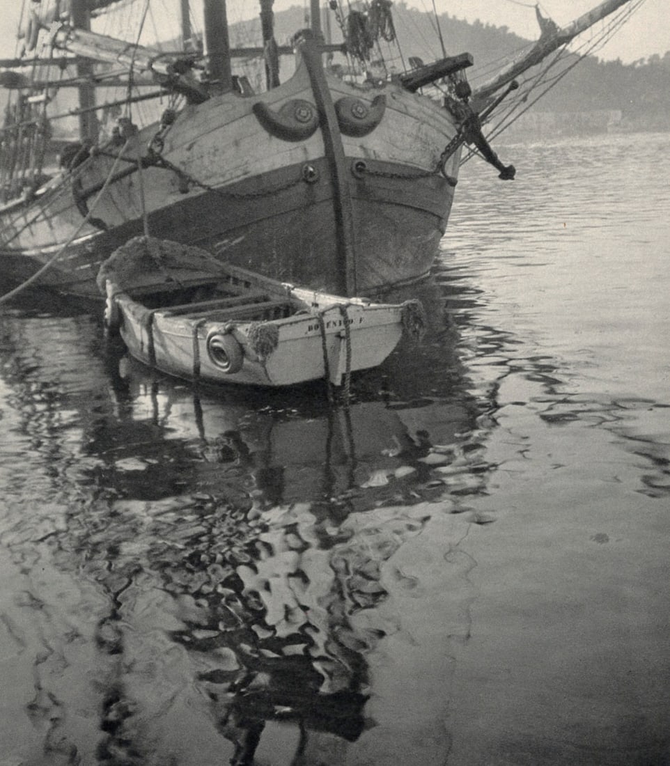 DR. D.J. RUZICKA - Untitled, Boats with Reflections, c. 1930s (1 of 1)