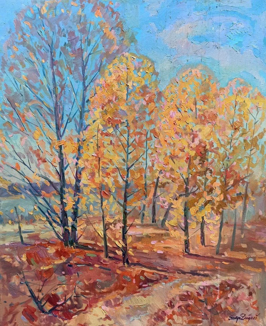 Oil painting Autumn sunny day Peter Tovpev (1 of 11)