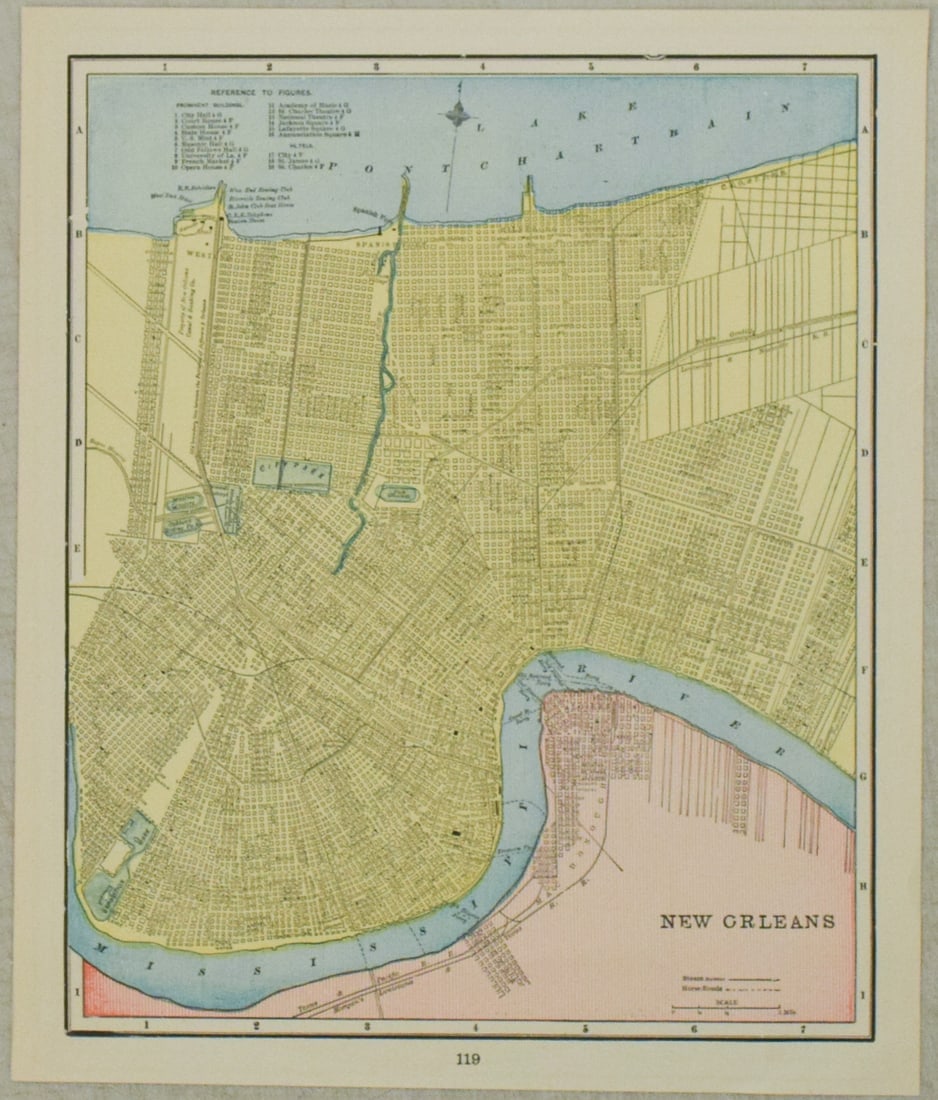 1896 Cram Map of New Orleans verso Atlanta -- New Orleans [verso] Atlanta (1 of 2)