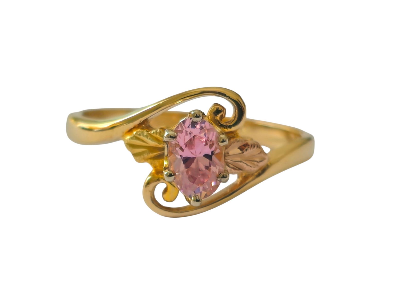 Natural Pink Sapphire Ring in Yellow Gold (1 of 4)