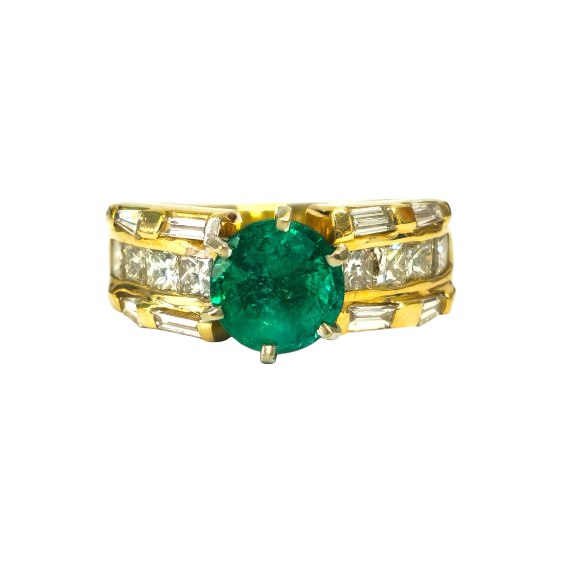 4.85 Carat Emerald and Diamond Ring in 14K Yellow Gold (1 of 3)
