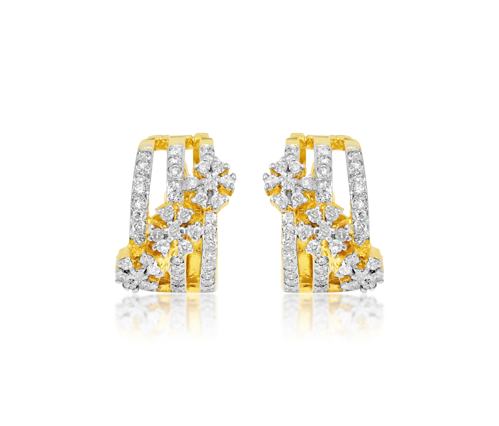 1.35 Carat Diamonds in 14k Yellow Gold Earrings. (1 of 5)