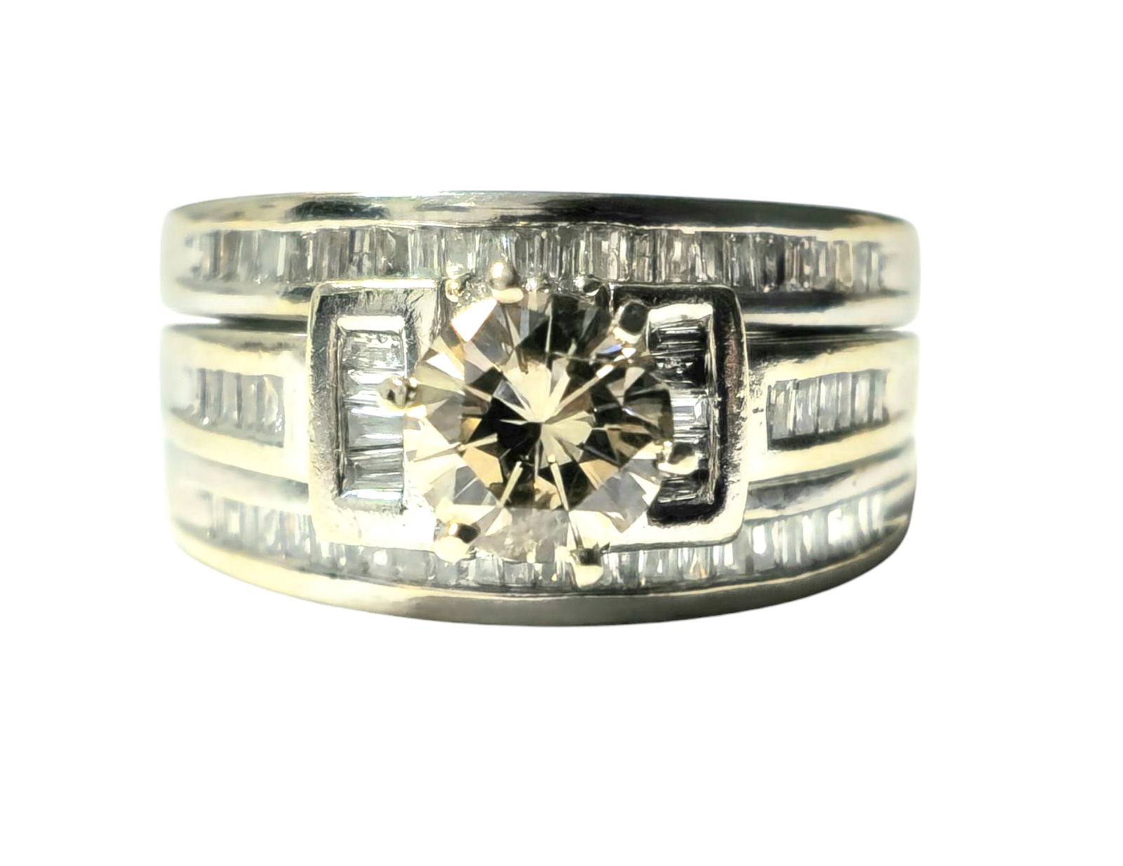 Vintage Diamond Engagement Ring in 14k White Gold (1 of 5)