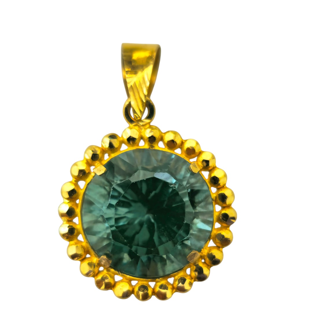 Antique 17.04 Carat Green Peridot Pendant in 22k Gold (1 of 3)