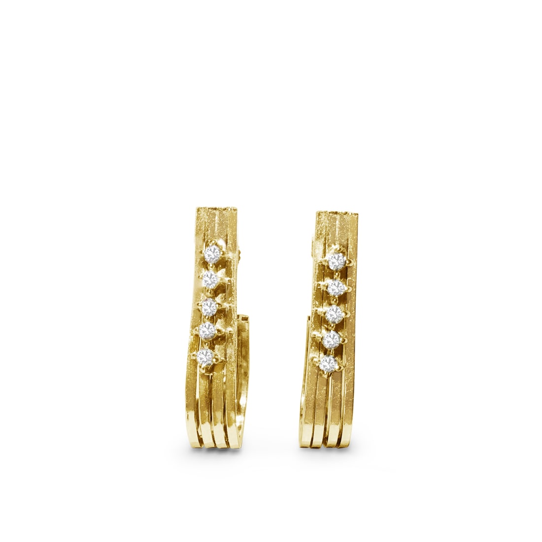 Womens Vintage 14K Gold and VVS Diamond Earrings (1 of 6)