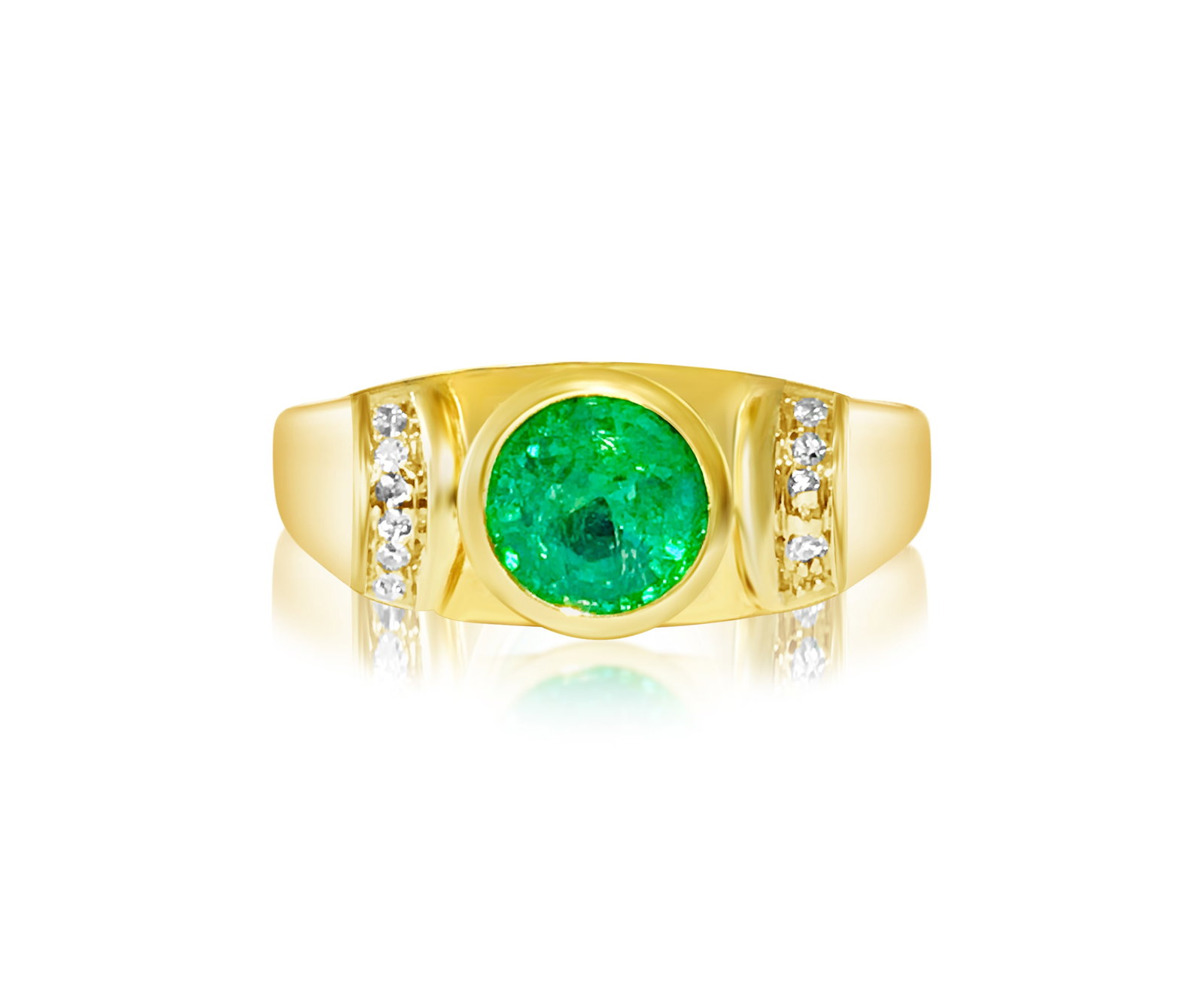 100% natural Emerald & Diamond Ring in 14kt Gold (1 of 6)