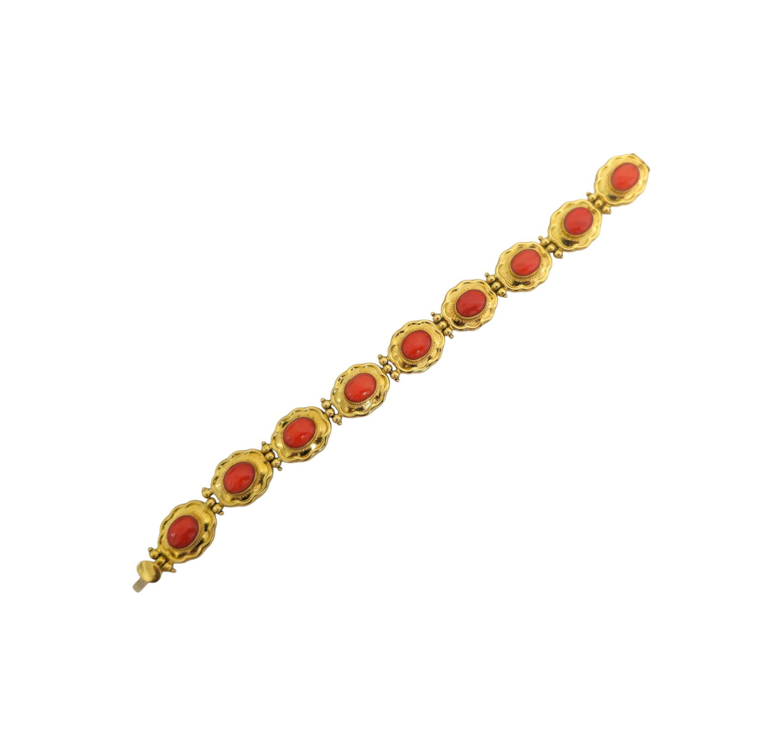 RARE 27 Carat Coral Bracelet in 18k Yellow Gold (1 of 8)