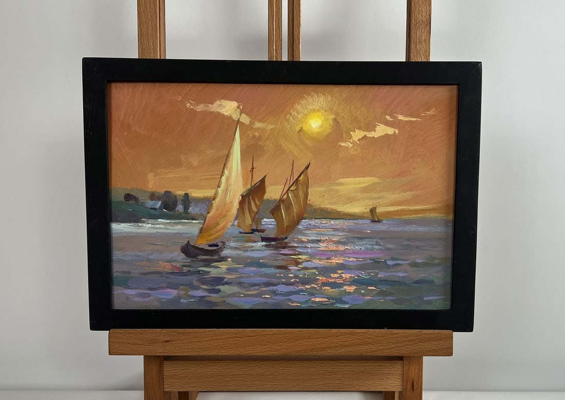 Oil painting Romantic evening swim Yuriy Suprunchuk (1 of 10)