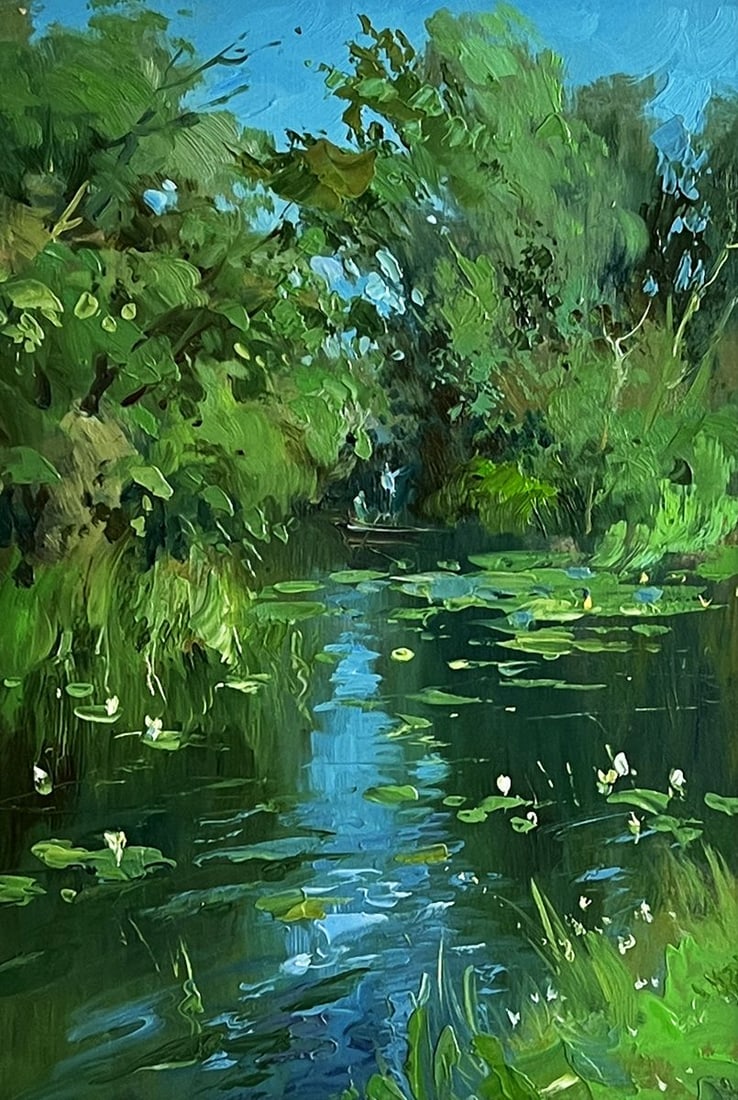 Oil painting Forest summer lake Yuriy Suprunchuk (1 of 11)