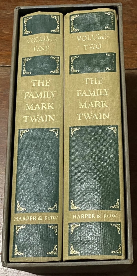 Mark Twain THe FAMILY MARK TWAIN [ Two Volume Set ] Book Club edition Slipcase: Mark Twain THE FAMILY MARK TWAIN [ Two Volume Set ] Book Club Edition with Slipcase. 1st Edition thus. Harper & Row, Publishers. New York, 1972. Very good condition. Binding tight. No missing, loose o
