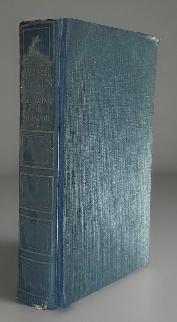 Mark Twain Following The equator Vol 2 Author's National edition Vol. 6 HarperHC: The product is an original 1899 hardcover edition of "Following The Equator" by Mark Twain, part of the Author's National Edition Volume 6 published by Harper & Brothers in New York. 409 pages. Cloth