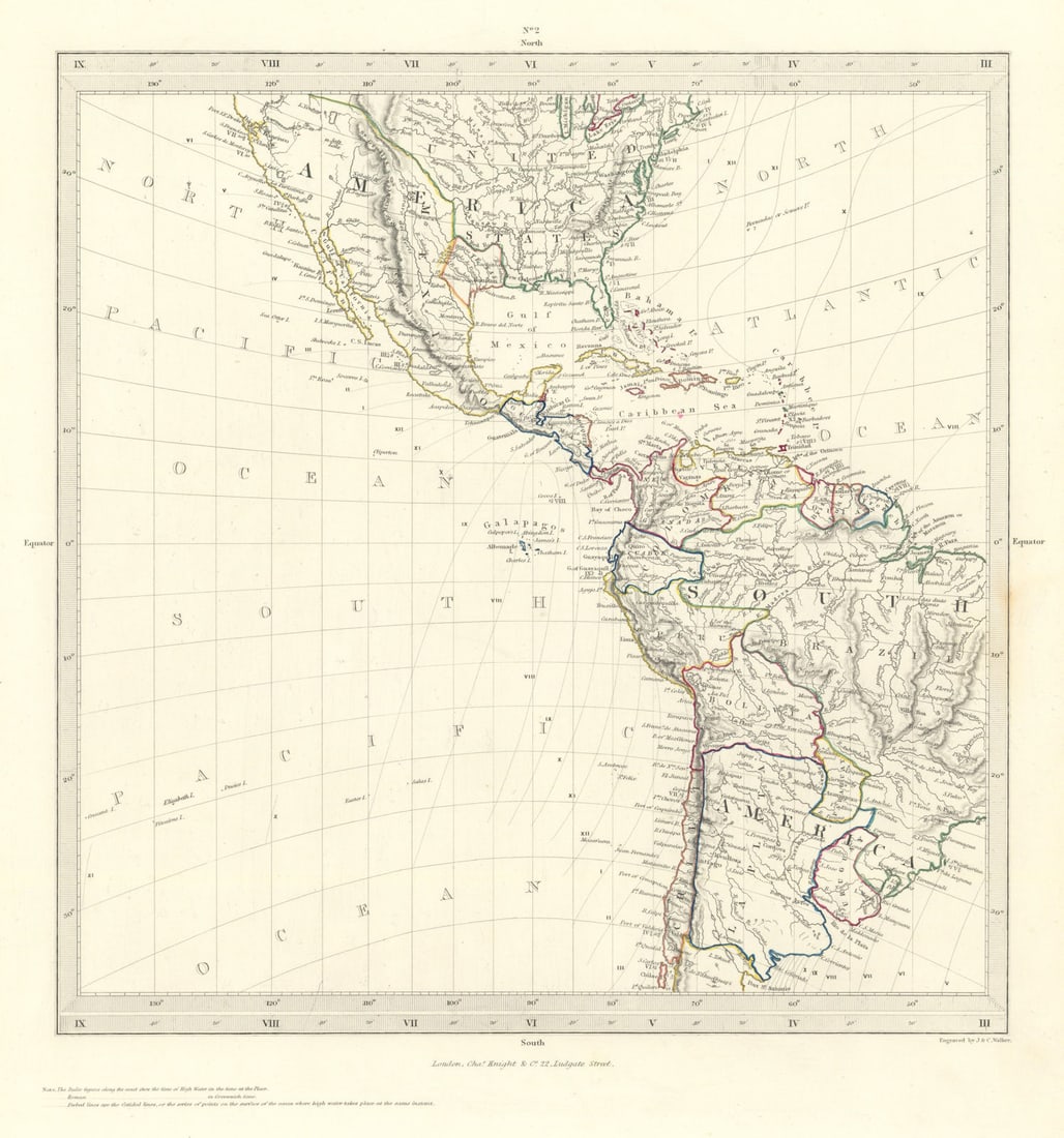 AMERICAS. Gnomonic Projection. Texas Republic. USA Mexico. SDUK 1846 old map (1 of 1)