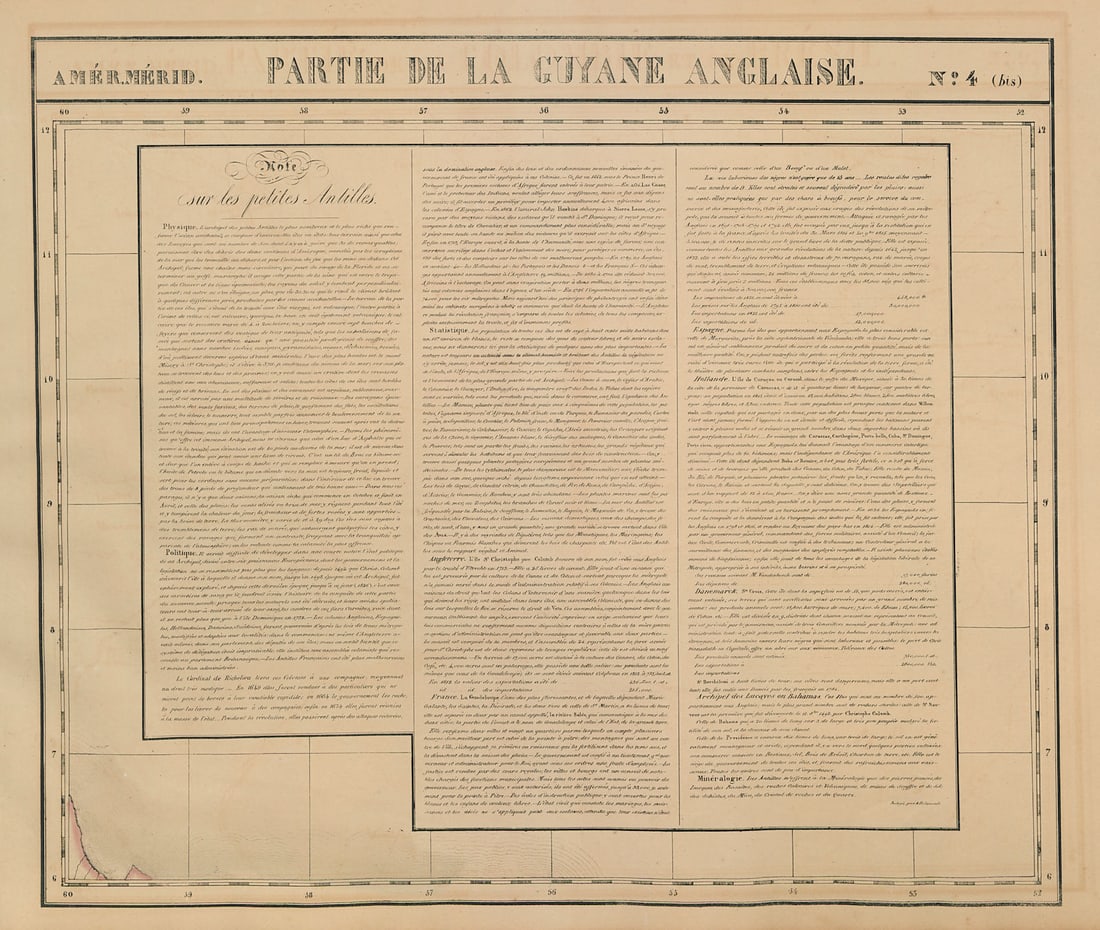 Amér. Mér. Guyane Anglaise #4 bis. Guyana Suriname. VANDERMAELEN 1827 old map (1 of 1)