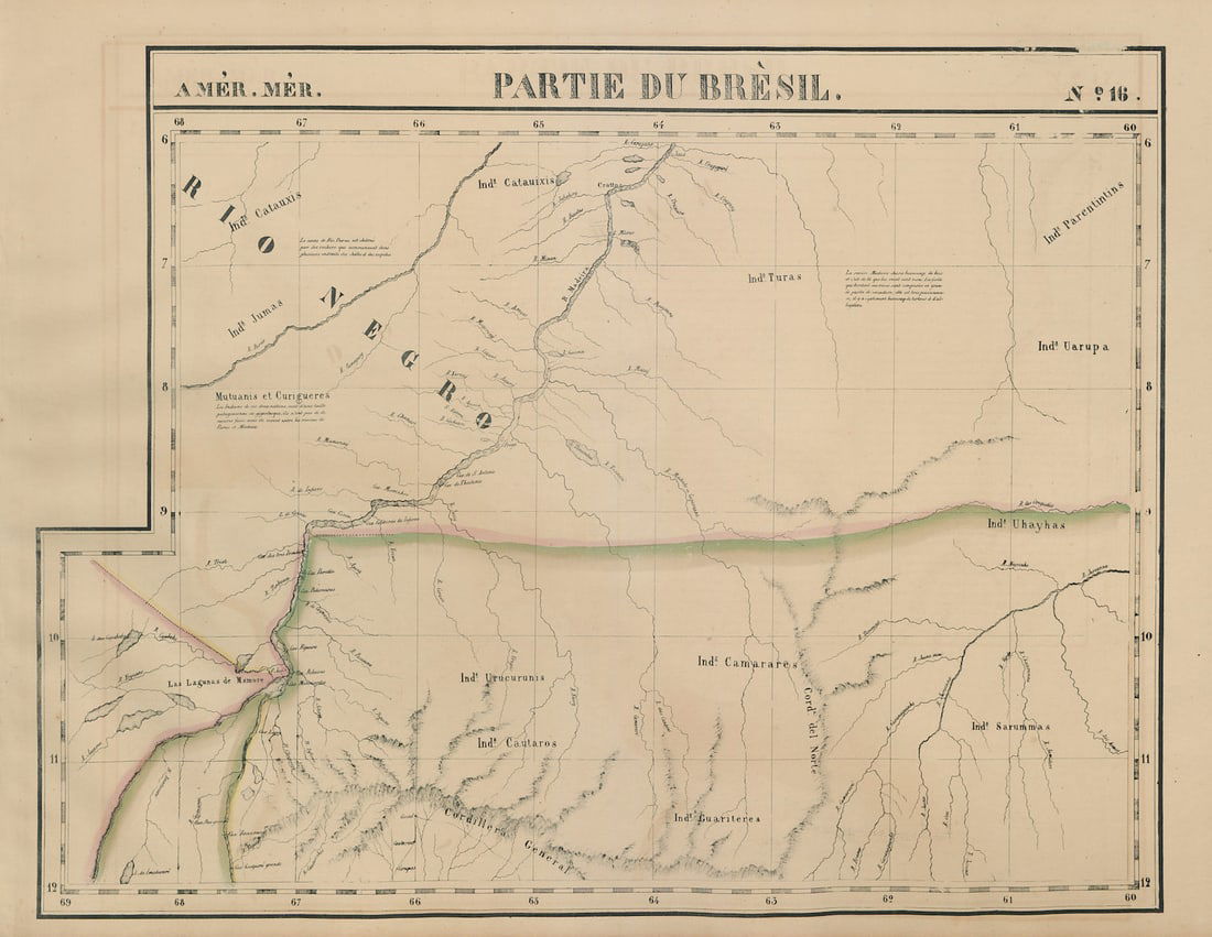 Amér Mér Brésil #16 North Bolivia. Western Brazil AM RO MT VANDERMAELEN 1827 map (1 of 1)