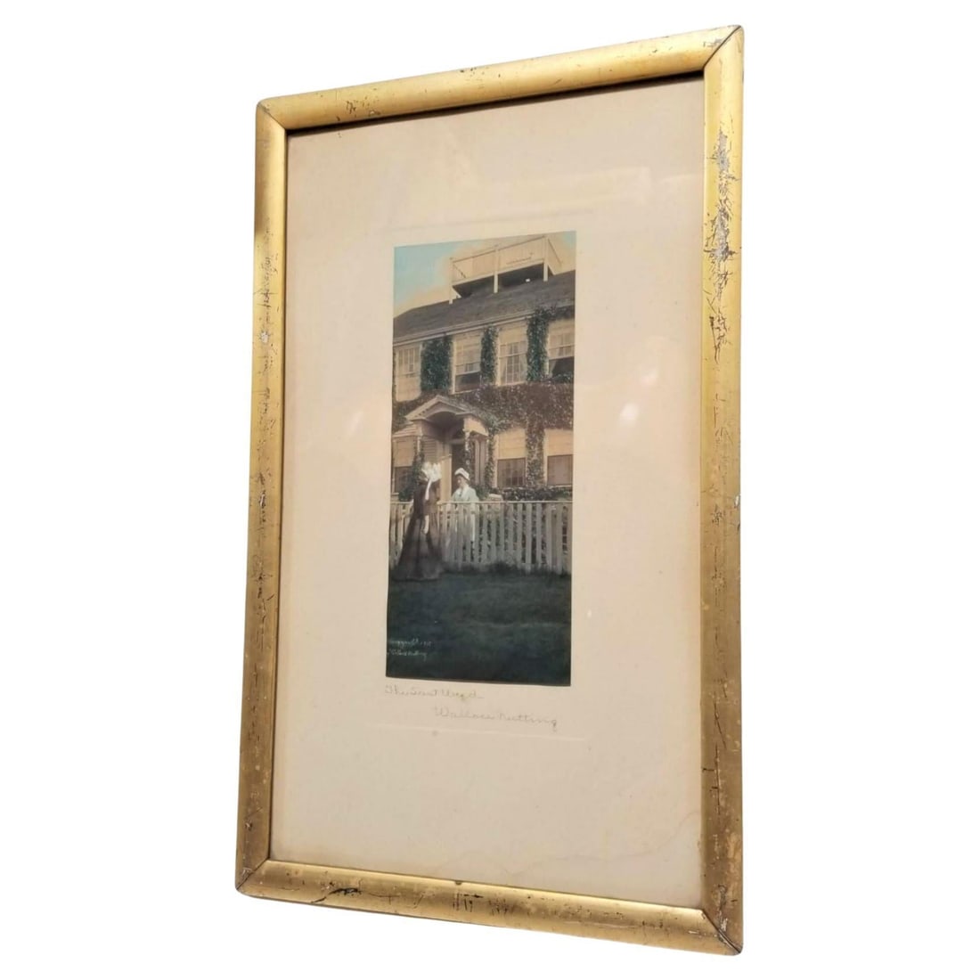 Wallace Nutting Signed "The Last Word" Hand Colored Photo Lithograph: Title: Wallace Nutting Signed "The Last Word" Hand Colored Photo Lithograph Description: A rare 1910 Hand Colored Photographic Lithograph artwork print Titled "The Last Word" signed by an American pho