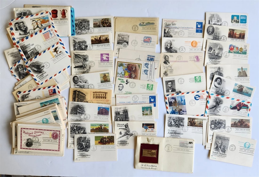 120 POSTCARDS & ENVELOPES FIRST DAY of ISSUE VINTAGE MIXED LOT: Title: 120 POSTCARDS & ENVELOPES FIRST DAY of ISSUE VINTAGE MIXED LOT Description: Refund Policy: We will issue a FULL REFUND, 100% money back if you are not satisfied with your purchase. Items must b