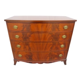 Federal Style Crotch Mahogany and Inlay Chest of Drawers