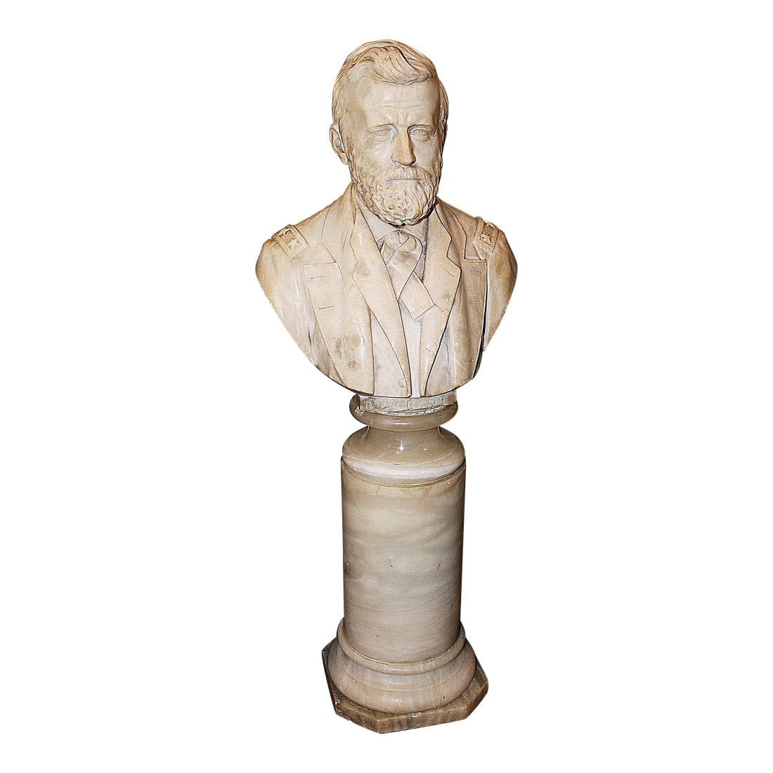 Late 19th Century Marble of Bust 3 Star General Ulysses S. Grant (1 of 7)