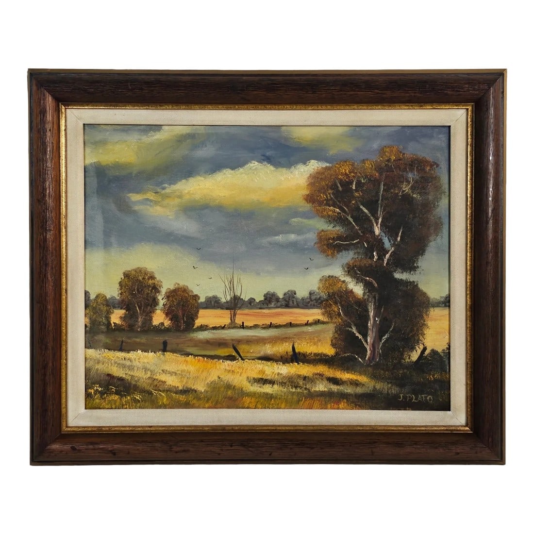 Plains Landscape Oil Painting Framed Signed "Jim Plato" (1 of 12)