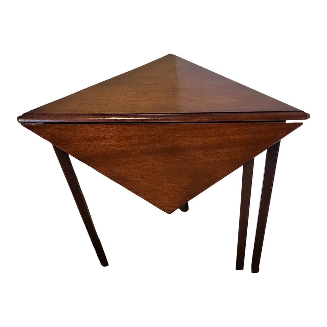 Vintage Chippendale Mahogany Handkerchief Corner Side Table With Drawer (1 of 6)