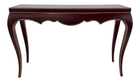 Celerie Kemble for Henredon Modern Merlot Leather Console Table