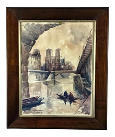 Notre Dame With Strange Backing Wood Framed Print