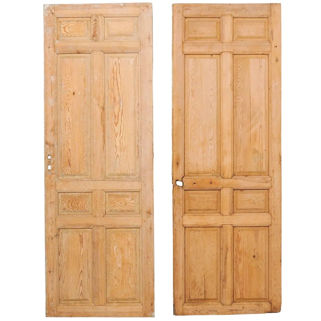 Single French Eight-Panel Wood Door With Natural Wood Finish (1 of 9)