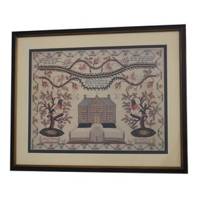 Framed & Matted Early American Style Sampler Print