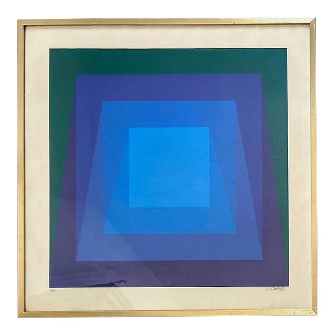 1960s Original Signed Geometric Screen Print by Luitpold Domberger, Framed (1 of 11)