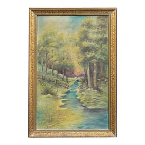 1950s Original Oil on Canvas Signed, Framed