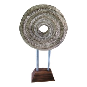 Large Hand Carved Heavy Ash Wood Sculptural Universal Symbol for a Galaxy