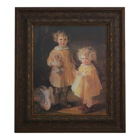 Decorative Framed Art of 2 Children