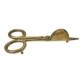 Vintage Brass Footed Candle Snuffer Scissors Wick Trimmer