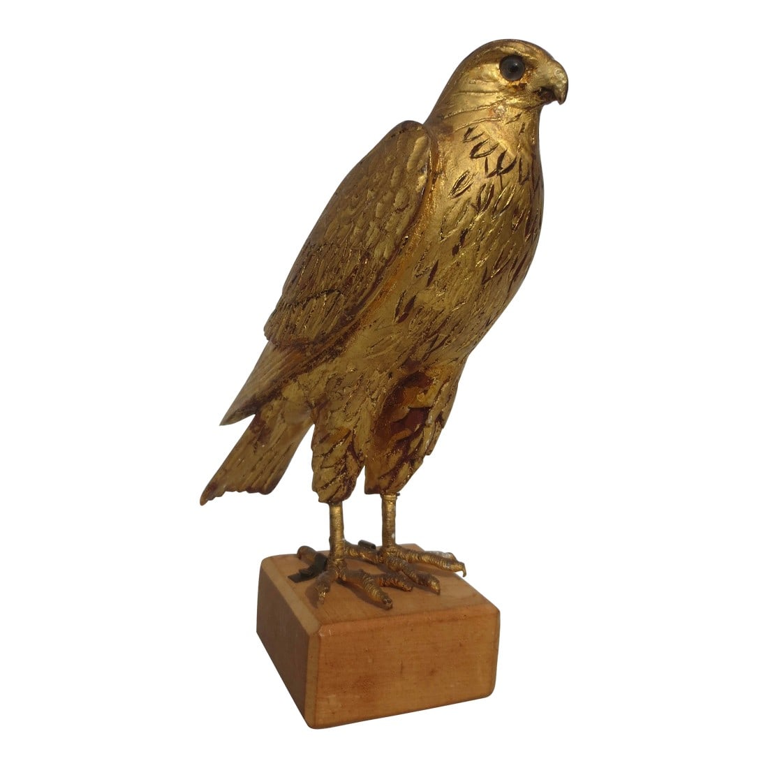 Egyptian Carved Gilt Wood Falcon Circa 1950s (1 of 7)