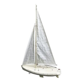 1970s Model Wood Sailboat