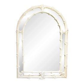 Large Vintage Serge Roche Gampel Stoll White Lacquered Palm Mirror Circa 1970's