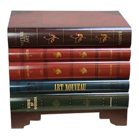 Vintage Trompe l'Oeil Faux Stacked Books Chest / Decorative Box by Don Andres